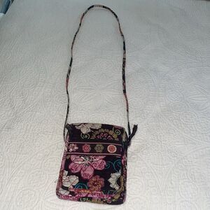 Vera Bradley Retired Mod Floral Pink Mini Hipster Crossbody Bag & Clip Zip ID